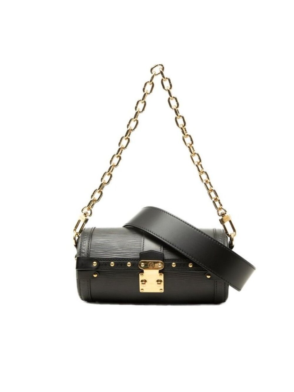 Louis Vuitton Epi Papillon Trunk Chain 2-Way Shoulder Bag Noir Black Leather
